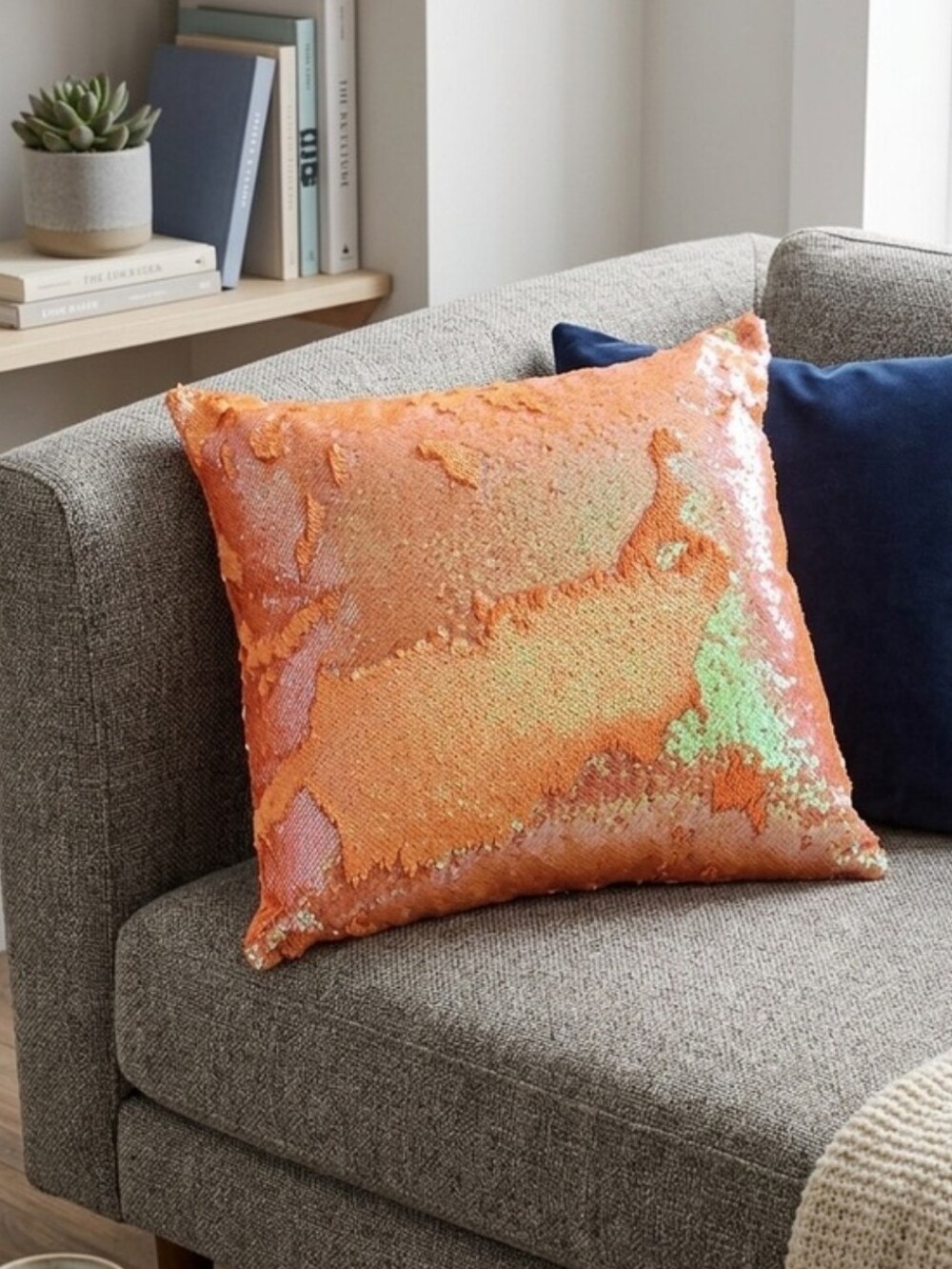 Aviva Stanoff Sequin Silk Back  Accent Pillow 18 X 18 NWOT $150